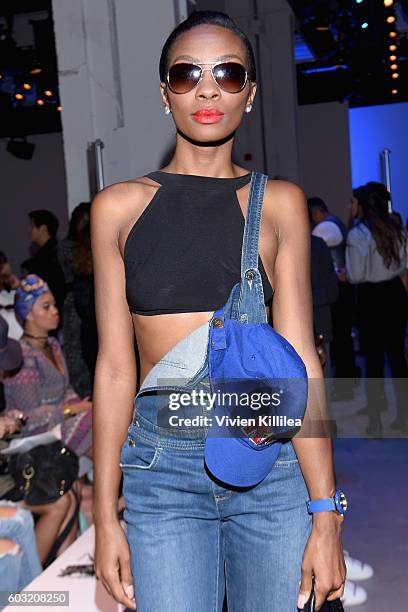 Midori Amae attends the Irina Vitjaz fashion show during New York Fashion Week: The Shows September 2016 at The Gallery, Skylight at Clarkson Sq on...