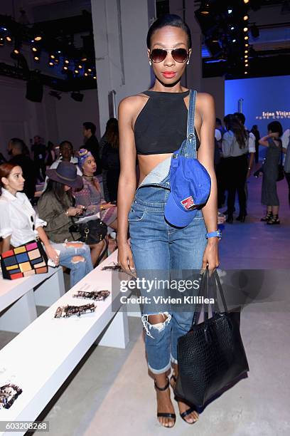 Midori Amae attends the Irina Vitjaz fashion show during New York Fashion Week: The Shows September 2016 at The Gallery, Skylight at Clarkson Sq on...
