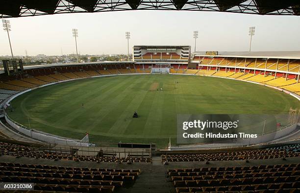 Cricket - Gujarat Cricket Association's Sardar Patel Stadium, Motera, getting ready on Monday for the upcoming second test match between India and...