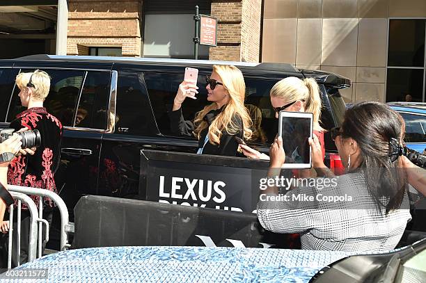 Paris Hilton at Lexus arrivals to the Jeremy Scott fashion show at September 2016 New York Fashion Week: The Shows at Skylight at Moynihan Station on...