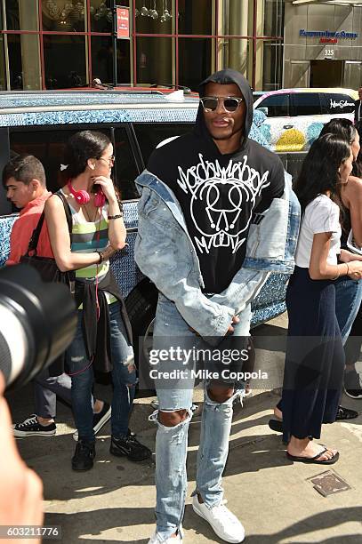 Basketball player Russell Westbrook at Lexus arrivals to the Jeremy Scott fashion show at September 2016 New York Fashion Week: The Shows at Skylight...