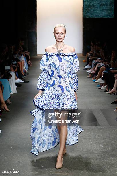 Models walk the runway during Jody Bell's show at Nolcha Shows New York Fashion Week Women's S/S 2017 at ArtBeam on September 12, 2016 in New York...