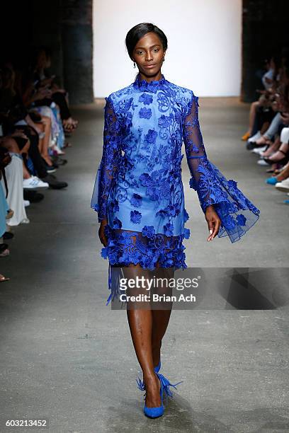 Models walk the runway during Jody Bell's show at Nolcha Shows New York Fashion Week Women's S/S 2017 at ArtBeam on September 12, 2016 in New York...
