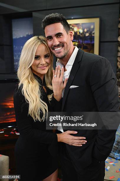 Current "Bachelor in Paradise" contestants Josh, Amanda, Carly, Evan, Jen, Grant and Lace are panelists on the season finale of Walt Disney...