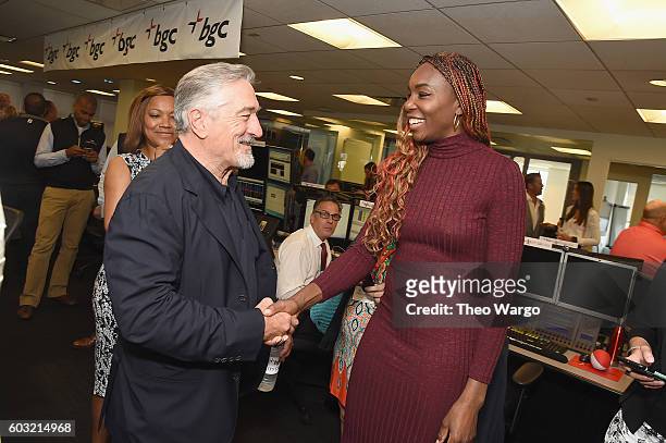 Actor Robert De Niro and Tennis player Venus Williams attend Annual Charity Day hosted by Cantor Fitzgerald, BGC and GFI at BGC Partners, INC on...