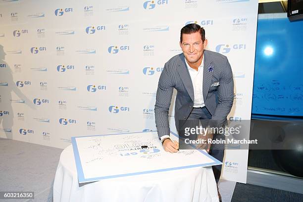 Professional football player Steve Weatherford attends the Annual Charity Day hosted by Cantor Fitzgerald, BGC and GFI at GFI Securities on September...