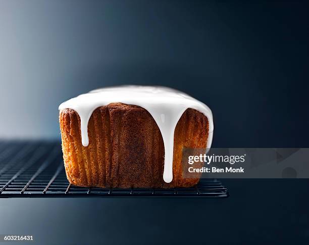 lemon drizzle cake - fondant stock pictures, royalty-free photos & images