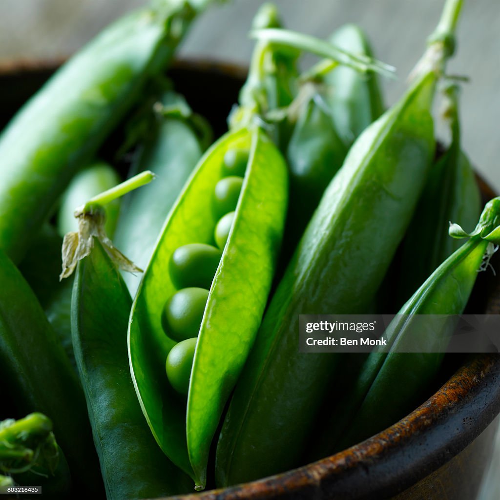 Fresh bowl of peas