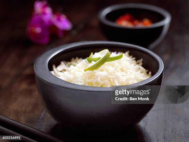 bowl of rice - rice bowl stock pictures, royalty-free photos & images