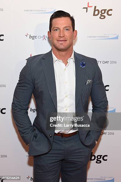 Player Steve Weatherford attends Annual Charity Day hosted by Cantor Fitzgerald, BGC and GFI at BGC Partners, INC on September 12, 2016 in New York...