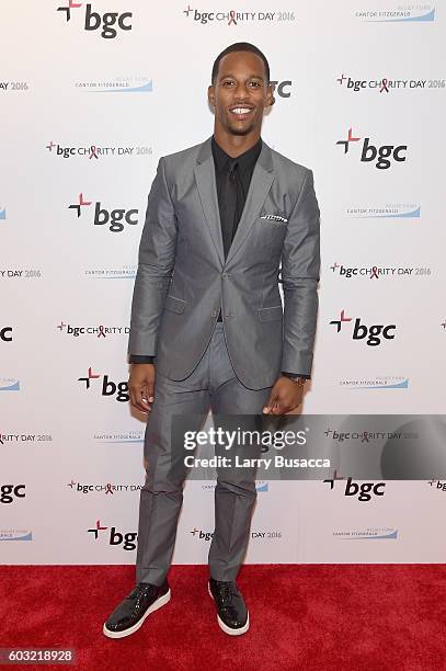 Player Victor Cruz attends Annual Charity Day hosted by Cantor Fitzgerald, BGC and GFI at BGC Partners, INC on September 12, 2016 in New York City.