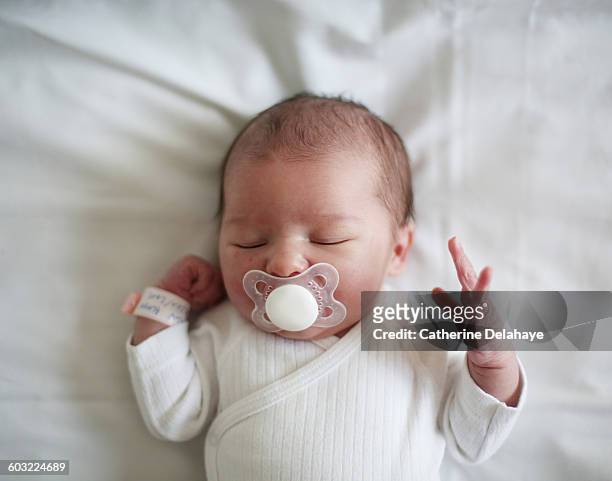 a newborn at the maternity ward - pacifier stock pictures, royalty-free photos & images