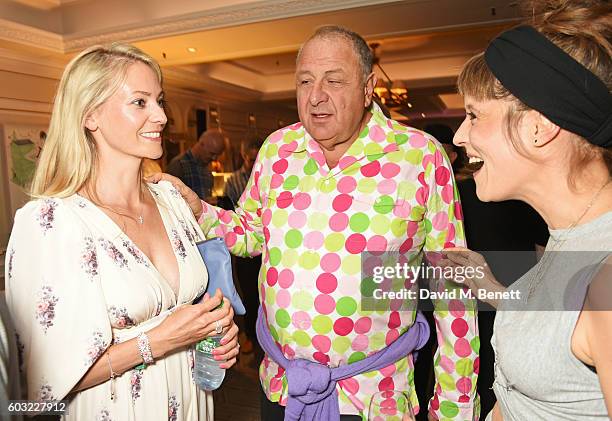 Annika Murjahn, Jean Pigozzi and Charlotte Colbert attend the launch of Fortnum's X Frank at Fortnum & Mason on September 12, 2016 in London, United...