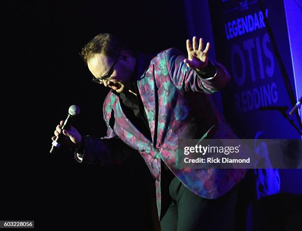 St. Paul and the Broken Bones' Paul Janeway performs during Otis Redding 75th Birthday Celebration at the Macon City Auditorium on September 11, 2016...