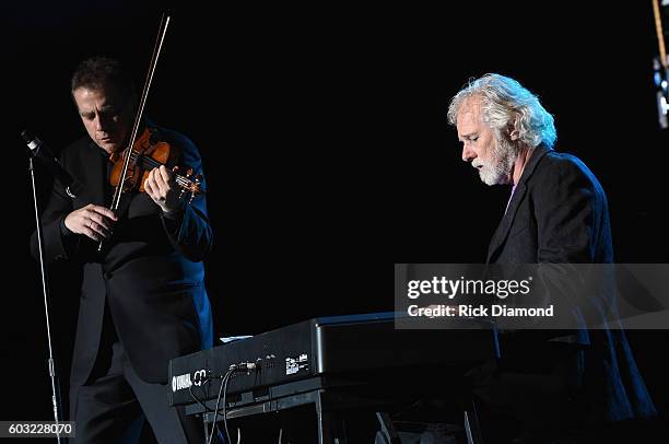 Robert McDuffie and Chuck Leavell perform during Otis Redding 75th Birthday Celebration at the Macon City Auditorium on September 11, 2016 in Macon,...