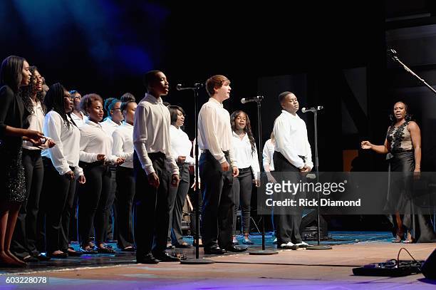 Dream Choir performs during Otis Redding 75th Birthday Celebration at the Macon City Auditorium on September 11, 2016 in Macon, Georgia.