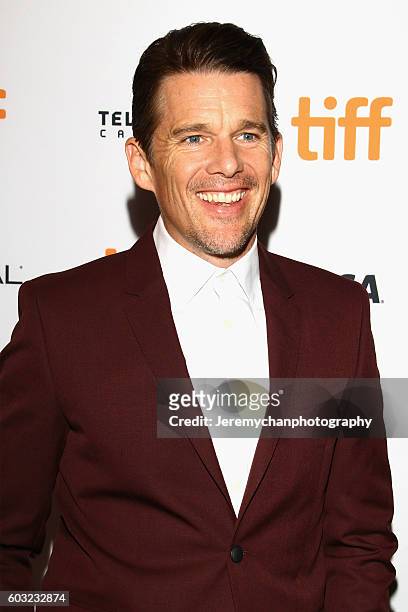 Actor Ethan Hawke attends the "Maudie" premiere held at The Elgin Theatre during the Toronto International Film Festival on September 12, 2016 in...