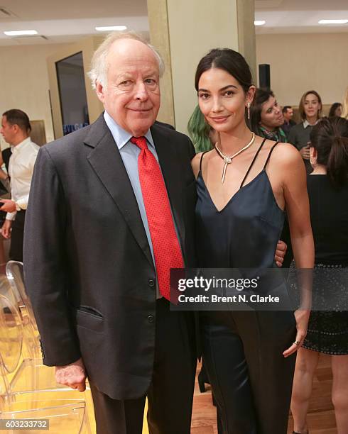 Founder of Bvlgari Nicola Bulgari and Fashion model and the newest face for Bvlgari Lily Aldridge attend the Bvlgari Press Conference held on...