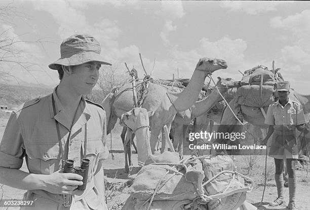 Prince Charles, the Prince of Wales on a four-day safari through the Ngare Ndare Valley in Kenya, 10th February 1971.