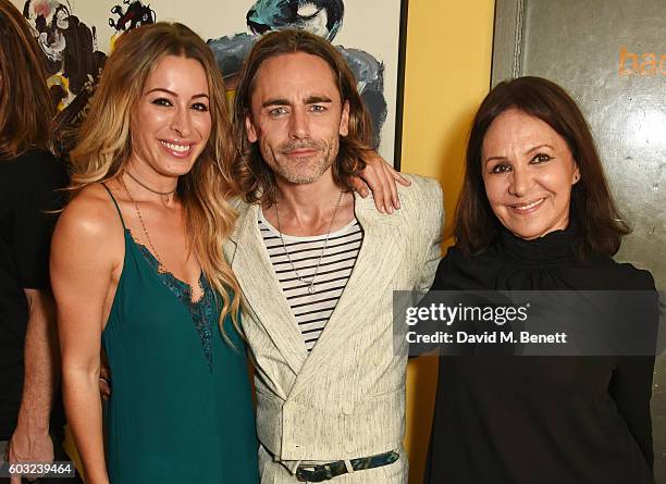 Alana Phillips, Ryan Molloy and Arlene Phillips attend the press night performance of "27" at The Cockpit Theatre on September 12, 2016 in London,...