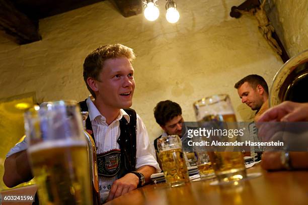 The heads of the six Munich breweries as well as the owners of the Oktoberfest tents gather for the annual beer tasting prior to the 2016 Oktoberfest...