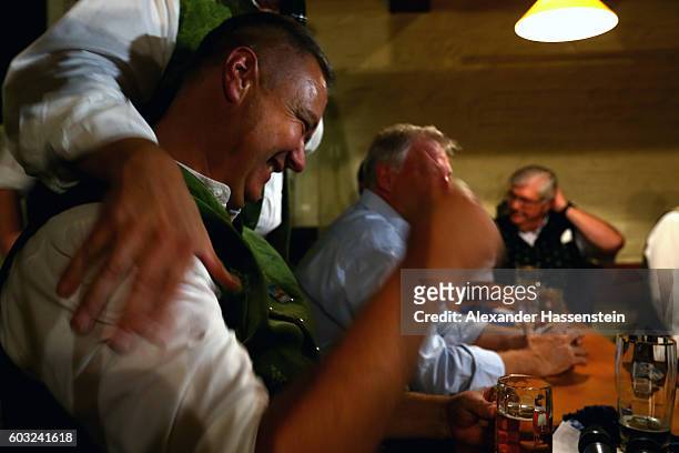 The heads of the six Munich breweries as well as the owners of the Oktoberfest tents gather for the annual beer tasting prior to the 2016 Oktoberfest...