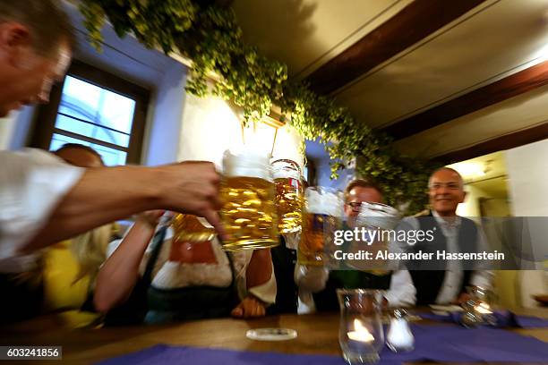 The heads of the six Munich breweries as well as the owners of the Oktoberfest tents gather for the annual beer tasting prior to the 2016 Oktoberfest...