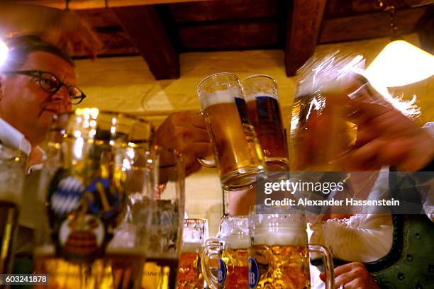 The heads of the six Munich breweries as well as the owners of the Oktoberfest tents gather for the annual beer tasting prior to the 2016 Oktoberfest...