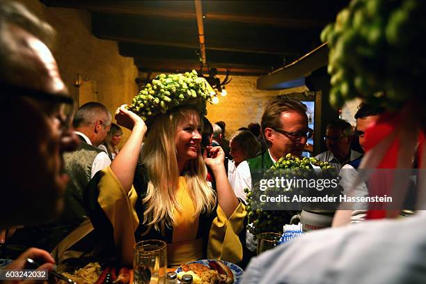 The heads of the six Munich breweries along with the Muenchner Kindl Oktoberfest female patron Victoria Ostler gather for the annual beer tasting...