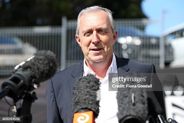 New Zealand Warriors managing director Jim Doyle speaks to media confirming Stephen Kearney as new head coach of the Warriors during a New Zealand...