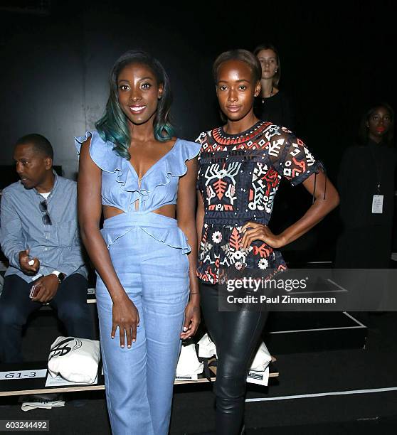 Olympians Nia Ali and Brianna Rollins attend the Andy Hilfiger fashion show during New York Fashion Week September 2016 at The Dock, Skylight at...