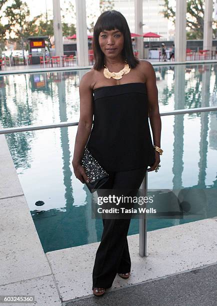 Actress Angela Bassett attends the opening night of "Ma Rainey's Black Bottom" at Mark Taper Forum on September 11, 2016 in Los Angeles, California.