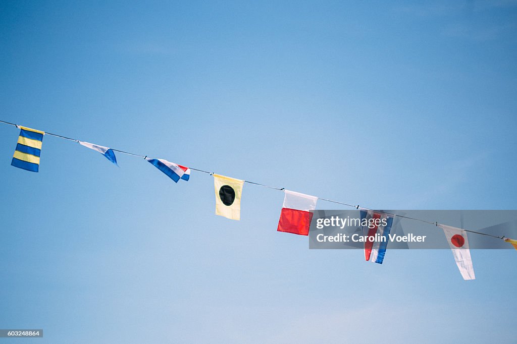 Garland with different country flags in Chicago