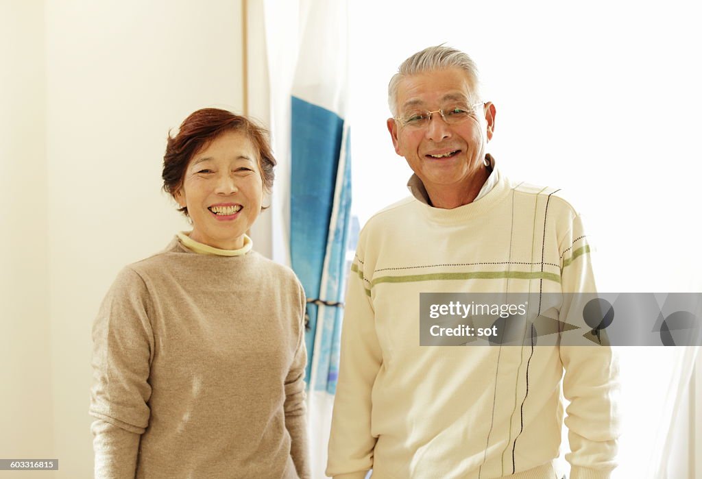 Portrait of senior couples smiling