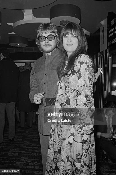 Welsh actor Hywel Bennett and his wife, journalist and broadcaster Cathy McGowan at the premiere of the film 'Percy', London, UK, 11th February 1971.