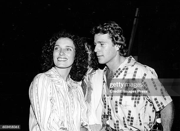 American actor Ryan O'Neal and Margaret Trudeau at Studio 54 in New York City.