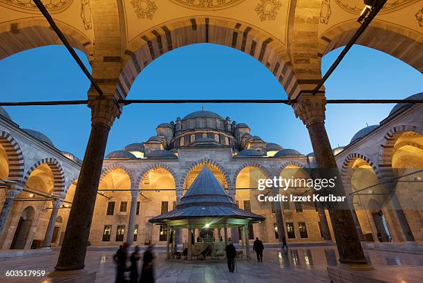 late afternoon picture of fatih mosque istanbul - fatih mosque stock pictures, royalty-free photos & images