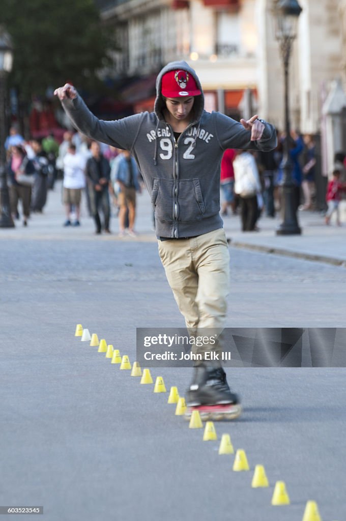 Paris Latin Quarter Roller Skater HighRes Stock Photo Getty Images
