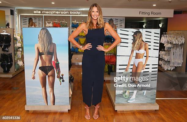 Elle Macpherson poses during the launch of "Elle Macpherson Body" at Myer Sydney on September 13, 2016 in Sydney, Australia.