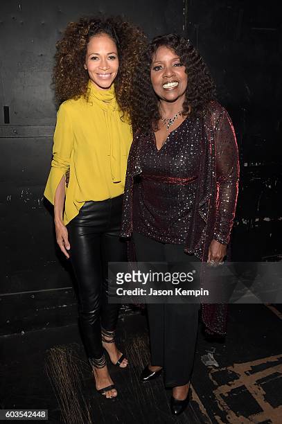Sherri Saum and Gloria Gaynor backstage at the 2nd Annual Voices For The Voiceless: Stars For Foster Kids Benefit at the Al Hirschfeld Theatre on...