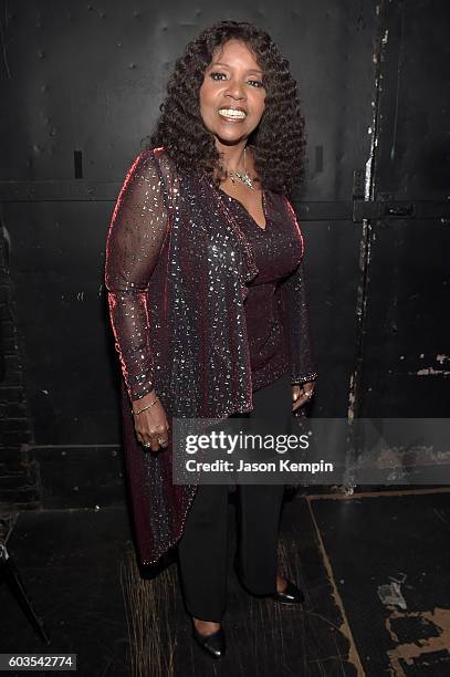 Singer Gloria Gaynor poses backstage at the 2nd Annual Voices For The Voiceless: Stars For Foster Kids Benefit at the Al Hirschfeld Theatre on...
