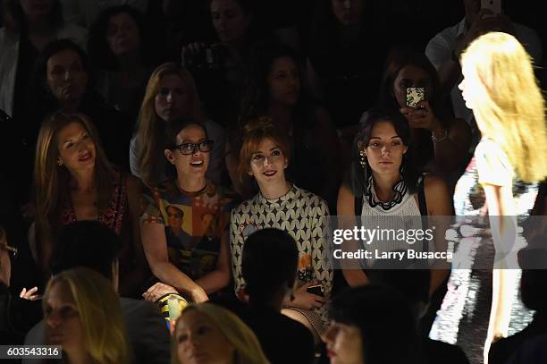 Alysia Reiner, Miriam Shor, Molly Kate Bernard and Chloe Norgaard attend the Vivienne Tam fashion show during New York Fashion Week: The Shows at The...