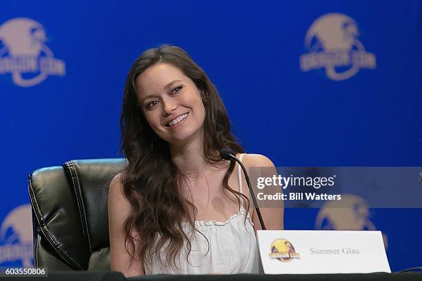 Actress Summer Glau speaks on the Firefly spotlight panel at Dragon Con on September 4, 2016 in Atlanta, Georgia.