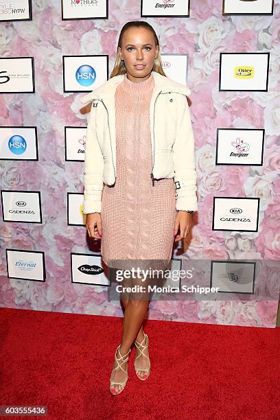 Caroline Wozniacki attends the Serena Williams Signature Statement Collection By HSN during Style360 Fashion Week at Metropolitan West on September...