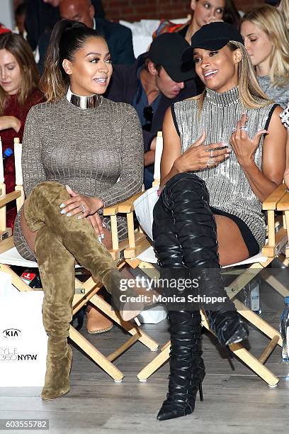 La La Anthony and Ciara attend the Serena Williams Signature Statement Collection By HSN during Style360 Fashion Week at Metropolitan West on...