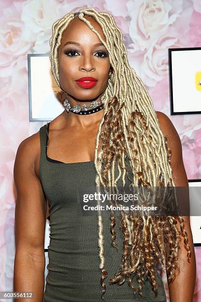 Natasha Hastings attends the Serena Williams Signature Statement Collection By HSN during Style360 Fashion Week at Metropolitan West on September 12,...