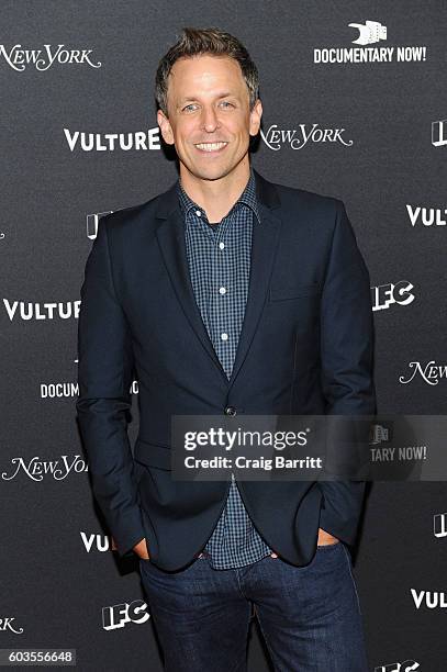 Comedian Seth Meyers attends as IFC, New York Magazine and Vulture host the premiere of "Documentary Now" at the New Museum on September 12, 2016 in...