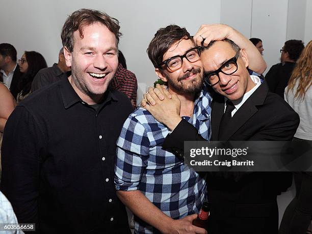 Actors Mike Birbiglia, Jorma Taccone and Fred Armisen attend as IFC, New York Magazine and Vulture host the premiere of "Documentary Now" at the New...