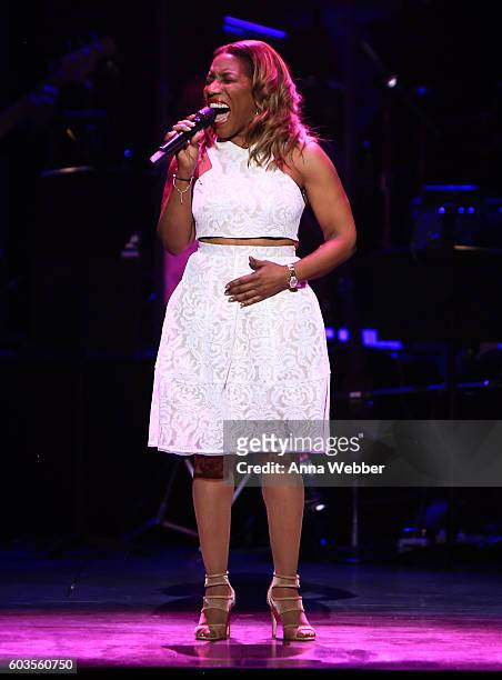 Stephanie Mills performs onstage at the 2nd Annual Voices For The Voiceless: Stars For Foster Kids Benefit at the Al Hirschfeld Theatre on September...