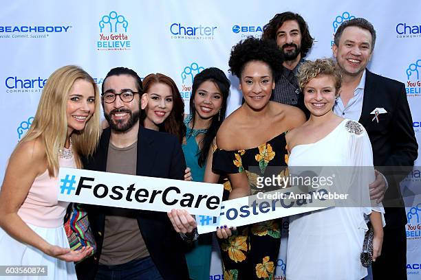 The aast of 'Disaster!' The Musical attend the 2nd Annual Voices For The Voiceless: Stars For Foster Kids Benefit at the Al Hirschfeld Theatre on...